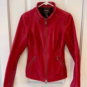 Incredible Bright Red Danier Leather Jacket